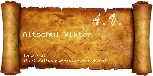 Altschul Viktor névjegykártya
